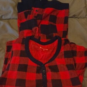 Red and Black Plaid Women's Pajamas Small #followme 2 Piece